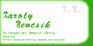 karoly nemcsik business card