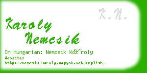 karoly nemcsik business card